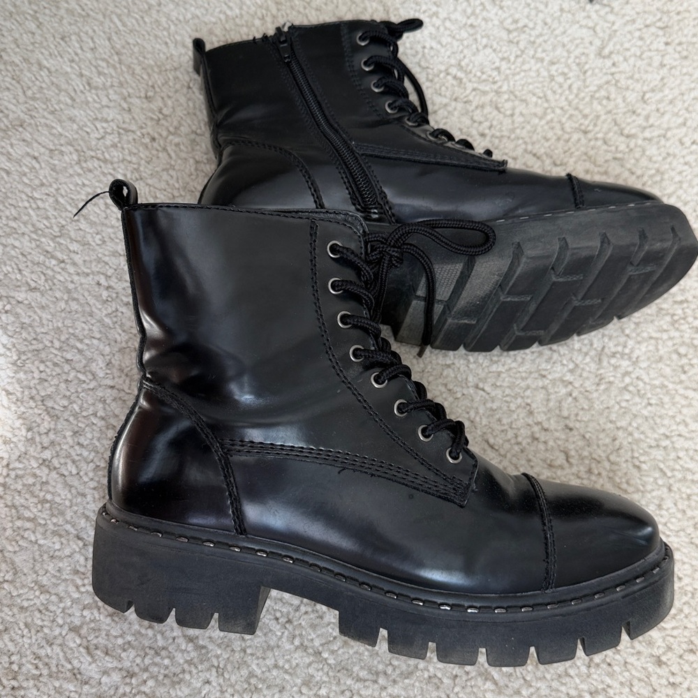Black faux Leather women’s Boots - Picture 4 of 4